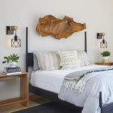 foucasal Wall Sconces Set of 2, Farmhouse Wall Mount Lighting, Black Vanity Lights Fixture for Bathroom with Metal Cage Shade, Wood Rustic Wall Lamp for Hallway, Living Room, Mirror, Bedroom foucasal