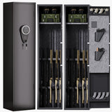 VRTCP 3-5 Gun Safe, Biometric Gun Safes for Home Rifle and Pistols, Quick Access Safes for Shotguns, Long Gun Safe with Adjustable Shelf and Gun Rack,Gun Cabinet with Mute Function and Alarm Mode VRTCP