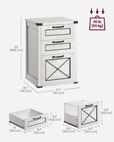 VASAGLE File Cabinet, Filing Cabinet with 3 Drawers, Printer Stand, Fit A4, Letter Size, Hanging File Folders, Modern Farmhouse Style, for Home Office, Rustic White UOFC054T73 VASAGLE