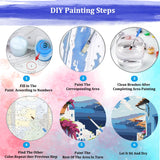 JUJUHOOD Sunset Santorini Paint by Numbers Kit for Adults,Landscape Adult Paint by Number Kits,Adult Paint by Number Canvas with Paintbrushes and Acrylic Pigment 16x20 inch JUJUHOOD