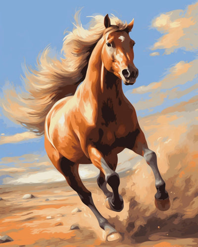 Maomaomi Paint by Numbers DIY Acrylic Painting Kit for Kids & Adults Beginner – 16" Wx20 L Colorful Horse Pattern