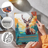 Adult Coloring Books Spiral Bound Page One Sided Design Gifts Arts and Crafts with Relaxing Coloring Pages to Relax, Anxiety and Depression 24 Colorful of Wildlife Photography YJXIN