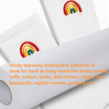 New brothread Sticky Self-Adhesive Tear Away Embroidery Stabilizer Backing 12" x 10 Yd roll - Medium Weight for Napped Fabric & Hoop Less Embroidery New brothread