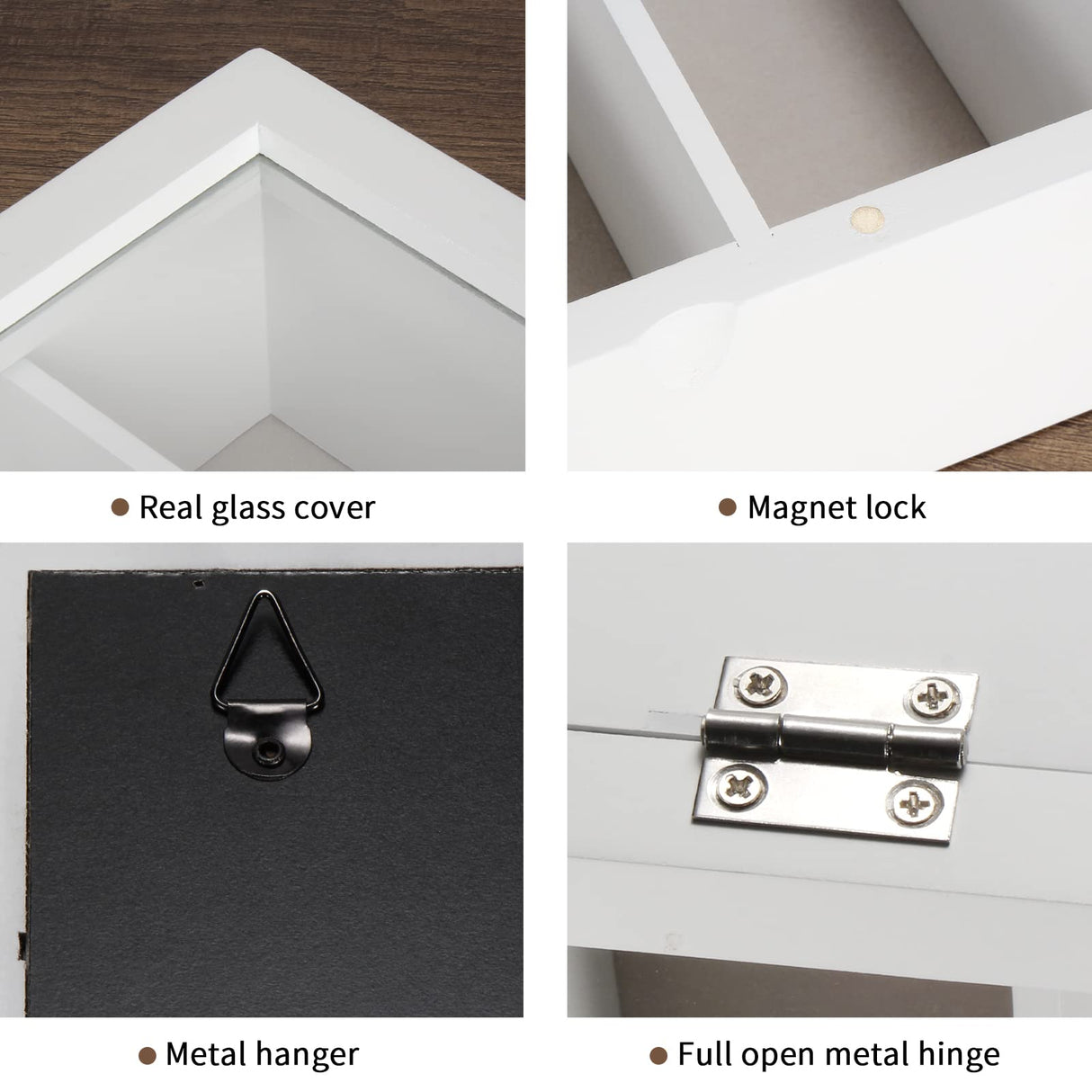 TJ.MOREE Sunglasses Organizer Storage Wall Mounted: 13 x 15.6 inches Eyewear Display Case Rustic Wood Eyeglasses Holder Large Glasses Storage Box,White TJ.MOREE