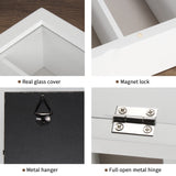 TJ.MOREE Sunglasses Organizer Storage Wall Mounted: 13 x 15.6 inches Eyewear Display Case Rustic Wood Eyeglasses Holder Large Glasses Storage Box,White TJ.MOREE