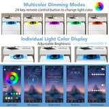 HOMMPA LED Nightstand with Wireless Charging Station & USB Ports, 3 Drawer Night Stand with LED Light RGB Adjustable Brightness, Smart Nightstand High Gloss Bedside Table for Bedroom White HOMMPA