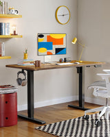 ErGear Electric Standing Desk, 48 x 24 inch Height Adjustable Sit Stand Up Desk, Computer Home Office Desk with 4 Memory Height Buttons, Two Pieces Desktop, Vintage Brown, EGESD110V ErGear