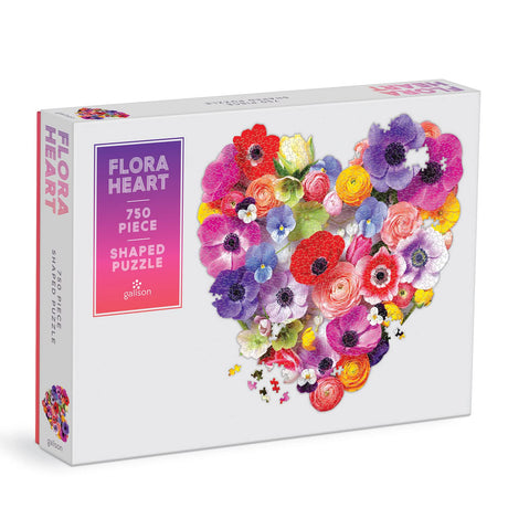 Flora Heart 750 Piece Shaped Puzzle from Galison - Vivid and Bright Puzzle Featuring The Photographic Work of Julie Seabrook Ream, Challenging and Fun, Thick and Sturdy Pieces, Makes an Amazing Gift! Galison
