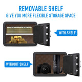 Tenamic Biometric Fingerprint Safe Box 0.85 Cubic Feet Fireproof Waterproof Safe Box with Induction Light and Leather, Solid Alloy Steel Office Hotel Home Cabinet Safe, Black Tenamic