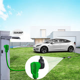 RVPLAN 25 FT 50 Amp RV/EV Extension Cord Outdoor Waterproof,4 Prong Flexible Heavy Duty STW RV Power Cord,NEMA 14-50P/R Standard Plug Suit for EV Charging and RV Trailer Campers, Black-Green,ETL RVPLAN