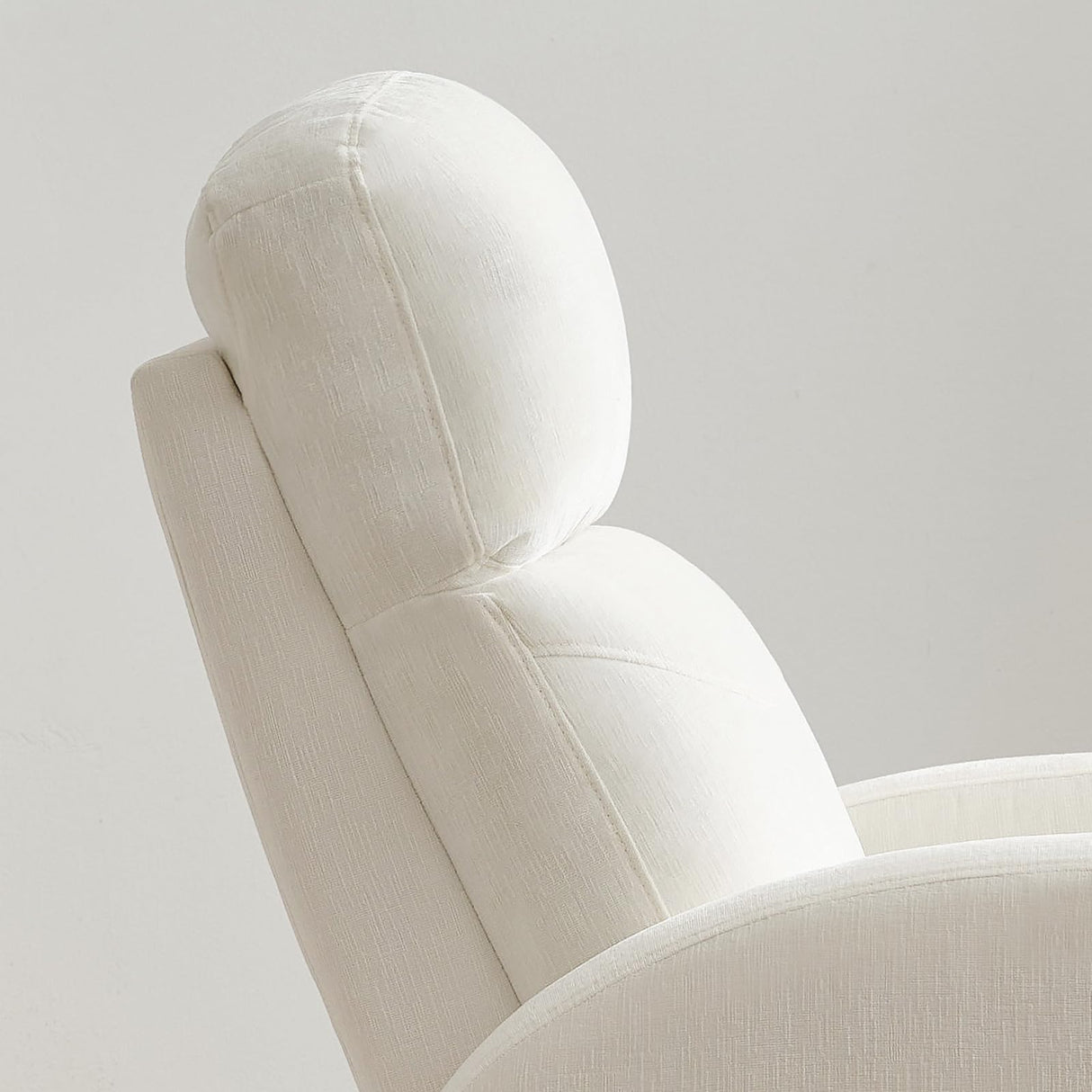 BaseBeauty Glider Nursery Recliner Chair, Swivel Rocker Recliner Glider Chair with 2 Pockets, Rocking Recliner Nursery Chair, Manual Recliners for Living Room, Bedroom, Cream White Chenille BaseBeauty