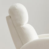 BaseBeauty Glider Nursery Recliner Chair, Swivel Rocker Recliner Glider Chair with 2 Pockets, Rocking Recliner Nursery Chair, Manual Recliners for Living Room, Bedroom, Cream White Chenille BaseBeauty