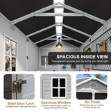 Outdoor Resin Storage Shed with Floor Window Lockable Door Included, 6x4 FT Plastic Sheds, Waterproof Outside Storage Sheds for Garden Backyard Patio Lawn Tools, Gray Restland