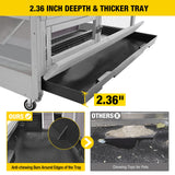 Aivituvin Guinea Pig Cage 2 Levels Wooden Rabbit Hutch with 2.36”Deeper Anti-Chewing Pull Out Tray Rat Cage with Hideout,Aluminium Alloy Edge… Aivituvin