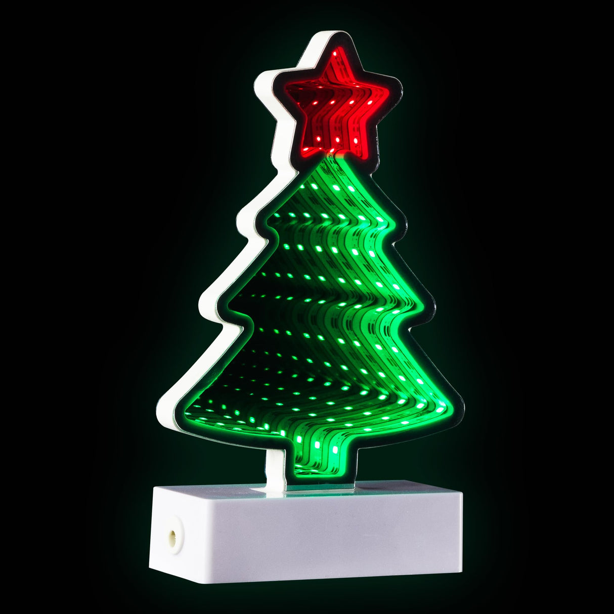 Northlight LED 3D Christmas Tree Infinity Mirror - 8" Northlight