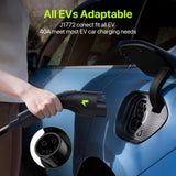 FlowGo Level 2 EV Charger 40A J1772 Connector 9.6KW Electric Car Charger 240V with 14-50 Plug 25 FT Cable 15-40 Amps Adjustable Current Mobile Vehicle Charging Station for All EVs FlowGo