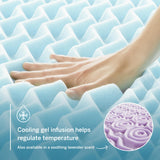 LUCID Gel Infused Memory Foam Mattress Topper – 2 Inch Mattress Topper – 5 Comfort Zones Relieve Pressure – CertiPUR-US Certified Foam - Twin LUCID