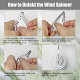 WindMage 12 Pack 3inch Sublimation Wind Spinner Blanks 3D Aluminum Metal Wind Sculpture Kinetic Spinners for Yard Garden Indoor Art Ornaments Xmas Hanging Decoration (Waterdrop) WindMage
