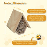 Wooden Bee House and Bee Hotel for Your Garden or Orchard, Attracts Pollinators: Mason Bee and Leafcutting Bees Vollenkor