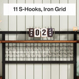 Tribesigns Kitchen Bakers Rack, 5-Tier Microwave Stand with Metal Frame, 55" Wide Kitchen Storage Shelf, Large Coffee Bar Station Baker's Rack with 11 Hooks, Rustic Brown Tribesigns