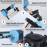 DEWIN Pin Nailer Kit, Pro Preferred Pneumatic Nailers F30 Framing Nailer+plastic box Accept F10/F15/F20/F25/F30 Pin Nails, Ideal for Cabinets, Paneling, Craft Work, & Picture Frame Assembly DEWIN