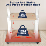 Mobile TV Stand Rolling TV Cart with Wheels for 32-75 Inch Flat/Curved Led/Lcd/Oled Portable Floor TV Stand with Laptop Wood Shelf Height Adjustable Heavy-Duty Holds up to 100lbs White Hellsehen