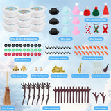 Ariepoue Christmas Stocking Stuffers for Kids Teen Boys Girls - 9 Pack Build Snowman Kit Christmas Crafts Gifts for Kids Creative Air Dry Modeling Clay Xmas Gift Birthday Gifts Ariepoue