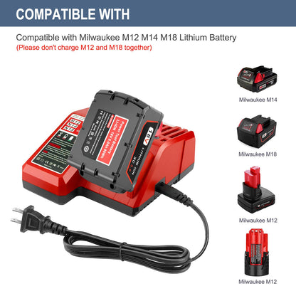 GOOALITY 5.0Ah 18V Lithium Battery and Charger Compatible with Milwaukee 18V 48-11-1852 48-11-1850 48-11-1862 48-11-1865 M18 Batteries - WoodArtSupply