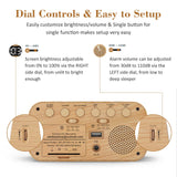 Odokee Digital Dual Alarm Clock for Bedroom, 0-100% Dimmer, Weekday/Weekend Mode, Easy to Set, USB Charger, Adjustable Alarm Volume with 5 Alarm Sounds, Snooze, 12/24Hr, Battery Backup (Wood Grain) Odokee