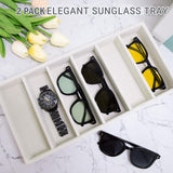 JETEHO 2 Pack Sunglasses Organizer Storage Glasses Holder Velvet Jewelry Tray, Glasses Organizer Eyeglasses Sunglasses Tray for Jewelry Display Watch JETEHO