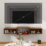 IBUYKE Floating TV Stand Wall Mounted with Power Outlet,Wood Wall Mounted Media Console Shelf,Floating Entertainment Center for Under TV Storage for Living Room Bedroom Office,Rustic Brown WST001H IBUYKE