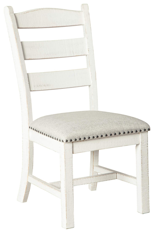 Signature Design by Ashley Valebeck Vintage Farmhouse Cushioned Dining Chair, 2 Count, Whitewash, White - WoodArtSupply