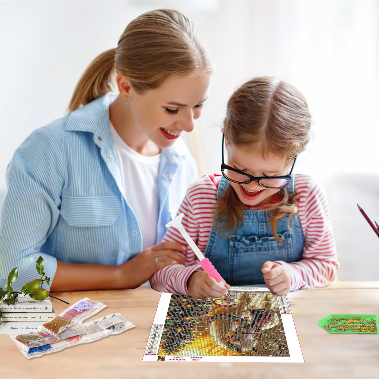 SENQAO Horse Diamond Art Kits for Adults,Christmas 5D Diamond Painting Kits for Beginners,Round Full Drill Gem Art for Adults,DIY Diamond Dots Paintings Picture Arts Craft for Home Decor 12x16inch SENQAO