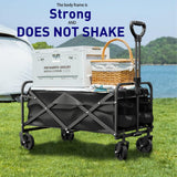 SUZHI Small Foldable Wagon & shopping carts with wheels for Groceries, Black Wagon Carts Foldable, Apartment wagon, Garden Wagon, Grocery Wagon, Collapsible Wagon Lightweight Black (8 colors optional) SuZhi