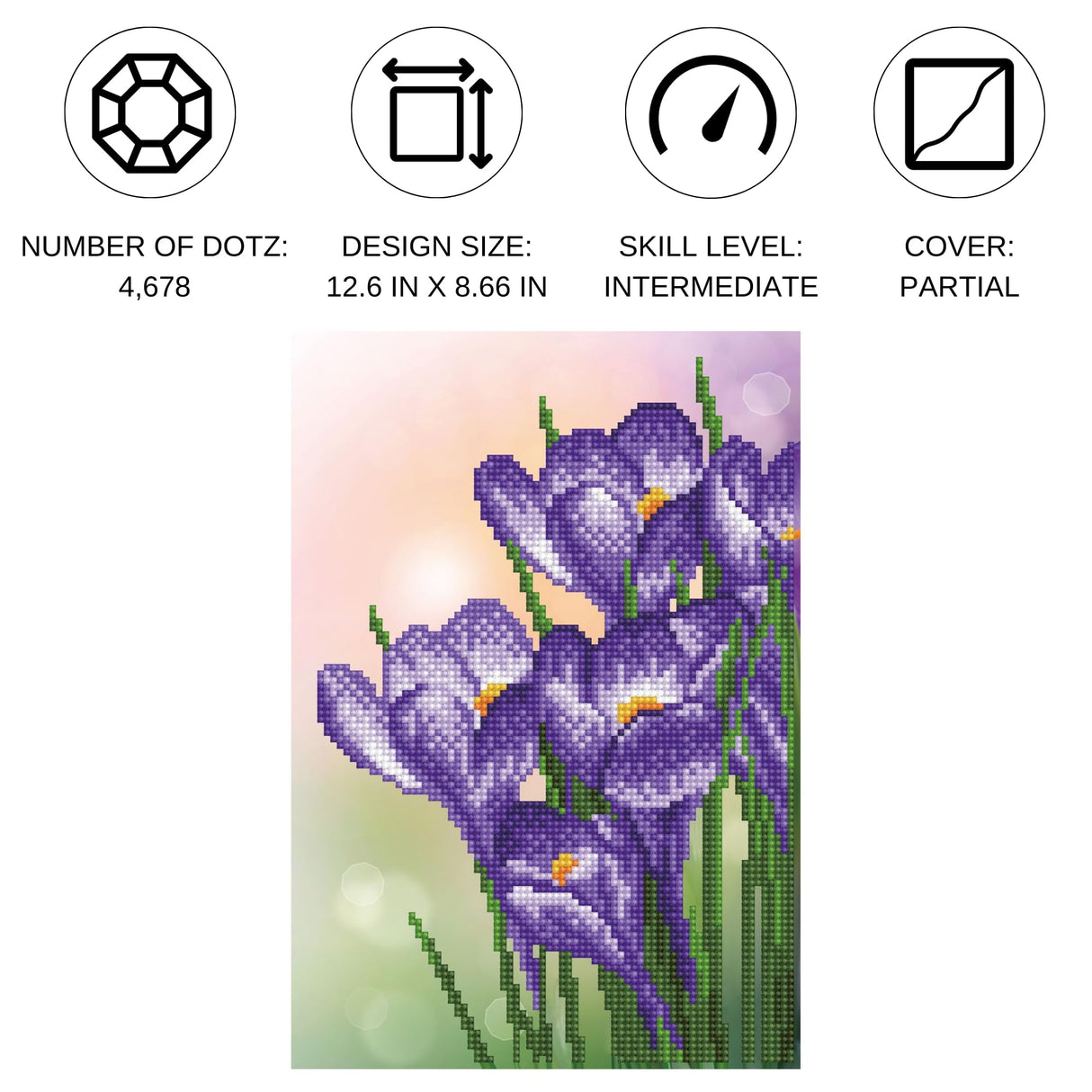 DIAMOND DOTZ Spring Crocus Diamond Painting Kits for Adults - Diamond Art Kits a Relaxing Creative Craft Kit with Dotz Gems 13x9 DIAMOND DOTZ