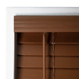 DEZ FURNISHINGS Cordless 2" Faux Wood Blind, 31" W x 72" H, Dark Oak DEZ FURNISHINGS