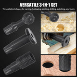 3 PCS Upgraded Wood Grinder Ball Gouge with 5/8-11 Thread for 4 1/2 and 5 Inch Angle Grinder Attachments, Power Carving Tools with Sphere Rotary Burr Carbide Steel Electric for Wood Hollowing Slotting Pomsare