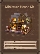 DIY Dollhouse Set, Miniature Doll House Kit with LED Accessories Furniture, 3D Wooden Puzzles for Adults, Craft Gifts for Teens Girls Boys Ages 12+ tomyoung