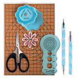JUYA Paper Quilling Kit with 960 Strips and 14 Tools (Blue Tools, Width 3mm Have Glue) JUYA