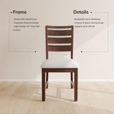 COLAMY Solid Wood Dining Chair Set of 6 with Fabric Upholstered Cushion, Ladder Back Farmhouse Kitchen Chair, Modern Two-Tone Chair for Home and Restaurant, Brown COLAMY