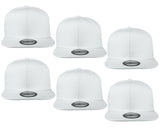 Gelante Plain Blank Flat Brim Adjustable Snapback Baseball Caps LOT 6 Pack 1500-6PC White Gelante
