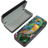 Tontut 5D diamond art painting kit glasses case, green bird DIY glasses storage box, leather handmade diamond craft gift glasses case Tontut