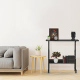 SHW Mobile Adjustable Small Standing Desk Laptop Workstation, Black SHW