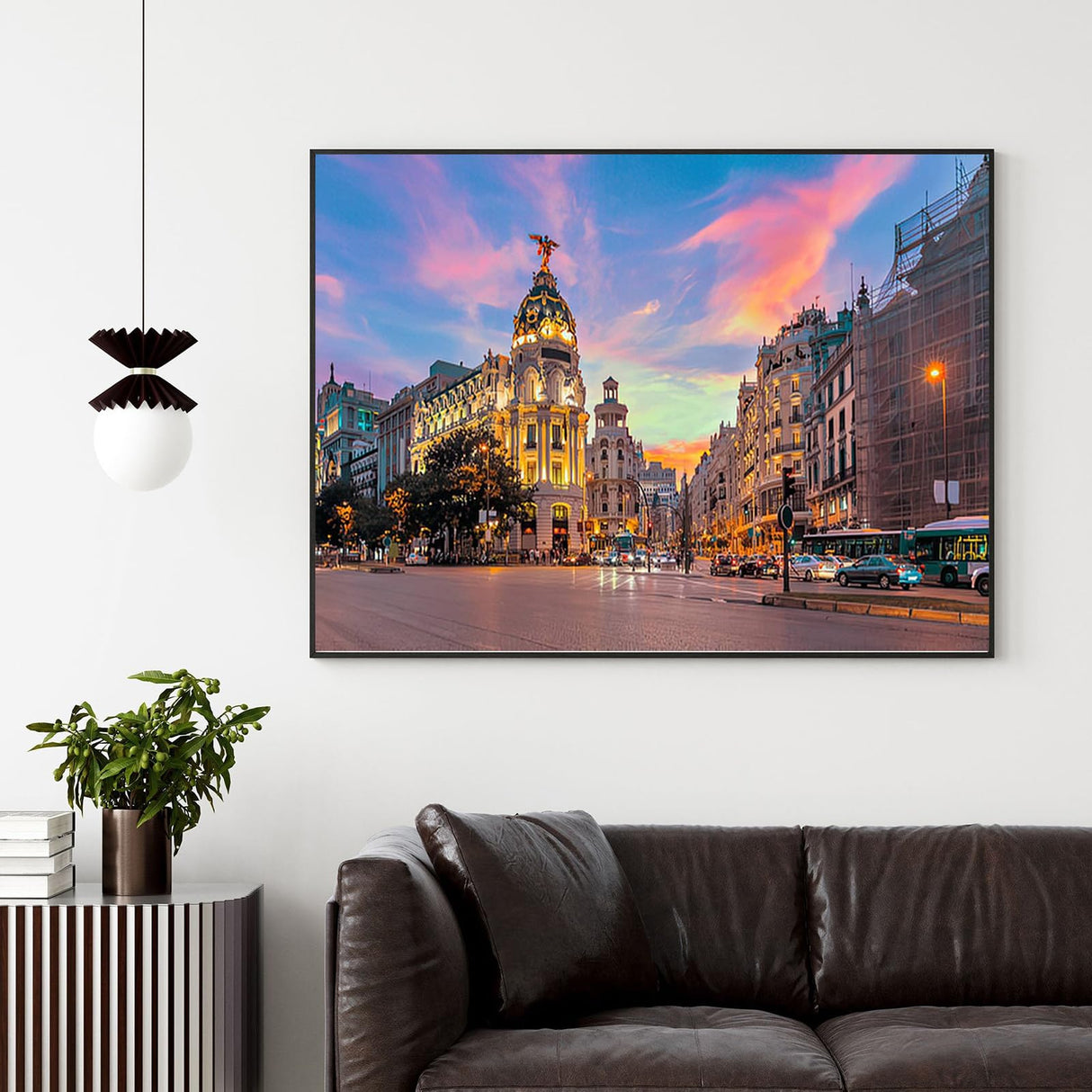 QAZWSX Diamond Painting City Madrid City Skyline Gran Via Street Twilight Spain for Adult Painting Kits Diamond Art Perfect for Home Wall Decor 12"x16" QAZWSX