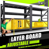 70''W Garage Shelving Heavy Duty 5-Tier Adjustable Storage Shelves Unit,7000 LBS Metal Utility Rack Shelf for Industries, Warehouses, Basement,Black (70''H x 70''W x 24''D) LBVSKK