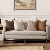 MIULEE Pack of 4 Decorative Textured Boucle Throw Pillow Covers 18x18 Inch Neutral Brown Accent Solid Pillow Cases Couch Cushion Covers for Modern Farmhouse Boho Chair Sofa Bed Room Home Decor MIULEE