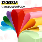 Harloon 500 Sheets Colored Construction Paper Bulk Heavyweight Construction Paper A4 Size Thick Cardstock for DIY Craft Supplies, 120 GSM Harloon