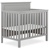 Dream On Me Ava 4-in-1 Convertible Mini Crib in Pebble Grey, 635-PG, Greenguard Gold Certified, Non-Toxic Finish, Comes with 1" Mattress Pad, with 3 Mattress Height Settings Dream On Me