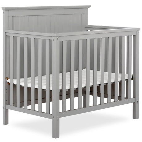 Dream On Me Ava 4-in-1 Convertible Mini Crib in Pebble Grey, 635-PG, Greenguard Gold Certified, Non-Toxic Finish, Comes with 1" Mattress Pad, with 3 Mattress Height Settings Dream On Me
