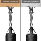 BeneLabel Punching Bag Hanger with Spring 360° Rotation Heavy Bag Beam Hanger Beam Mount Hardware Bracket for Boxing Bag with Carabiner, 150 LB Capacity BeneLabel